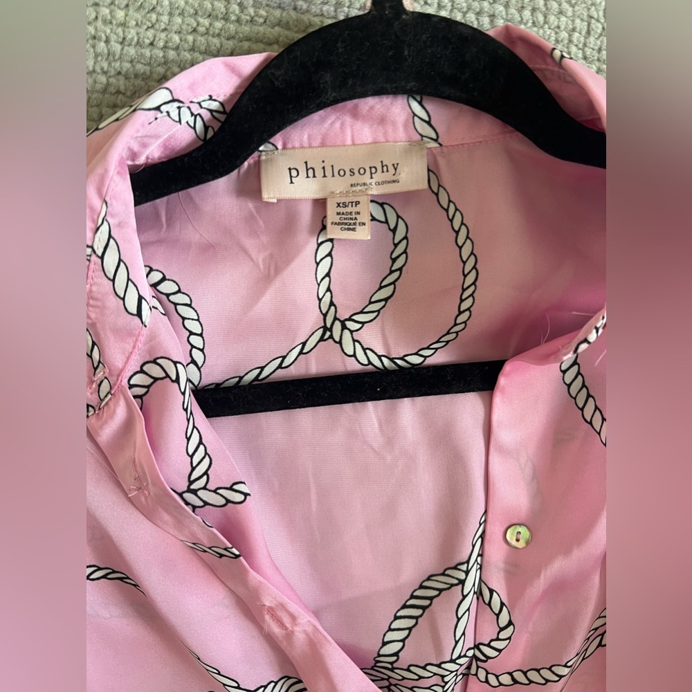 Pink Rope Print Blouse - Picture 3 of 4
